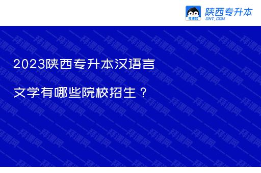 2023陕西专升本汉语言文学有哪些院校招生？