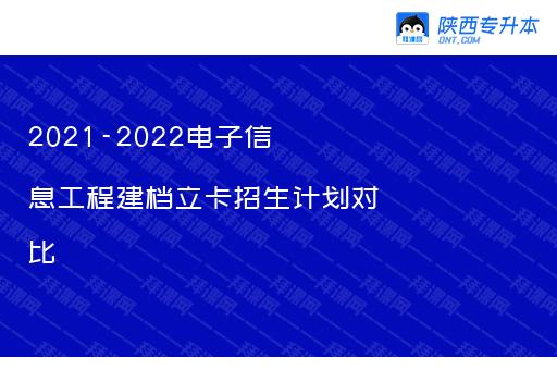 2021-2022电子信息工程建档立卡招生计划对比